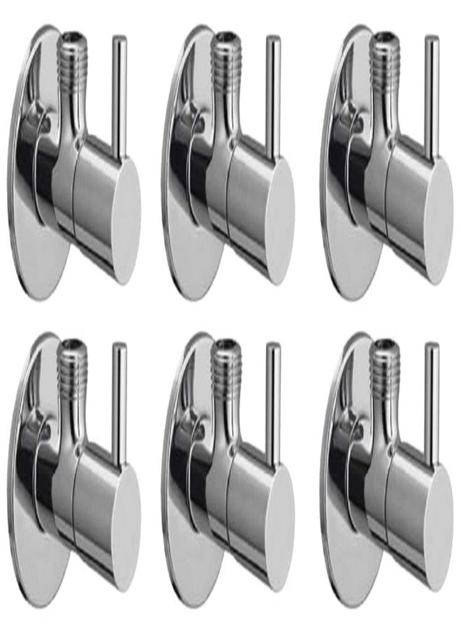 JAGGER Brass Chrome Finish Angle Cock Square with Wall Flange Faucets Taps and Faucet Angle Valve Angular Stop Cock Wash Basin Tap Angle Valve Tap Set of 6 Pcs - Image 1